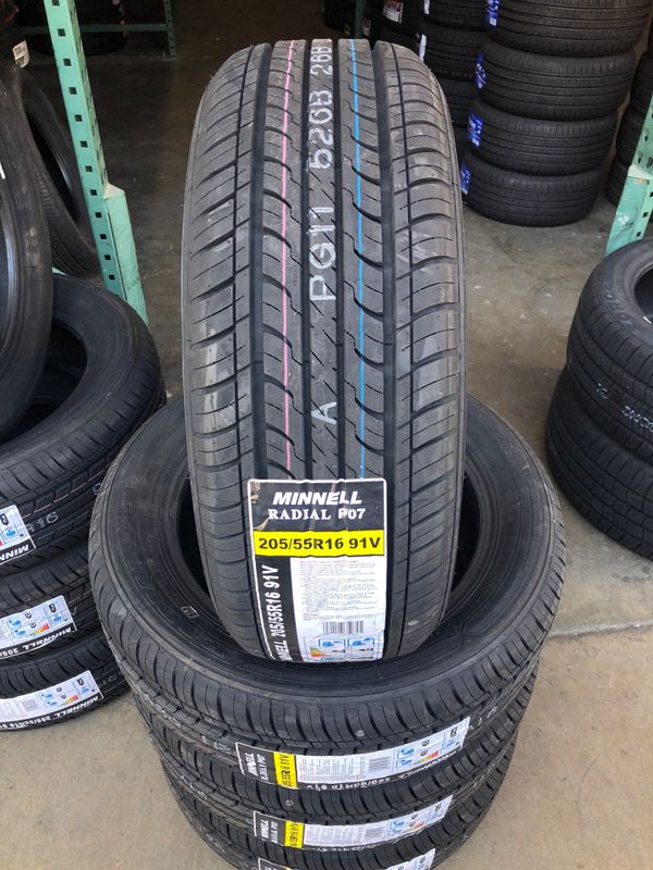 New set of (4) 205/55R16 Minell Radial P07 All Season Tires for sale for Sale in San Bernardino