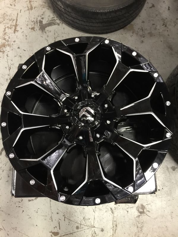 Brand New 20" Inch Fuel Assault Gloss Black Milled 20X9 Wheels Rims