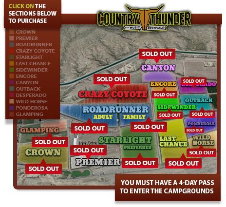 country thunder campsite map Sidewinder Campsite At Country Thunder 2017 For Sale In Gilbert
