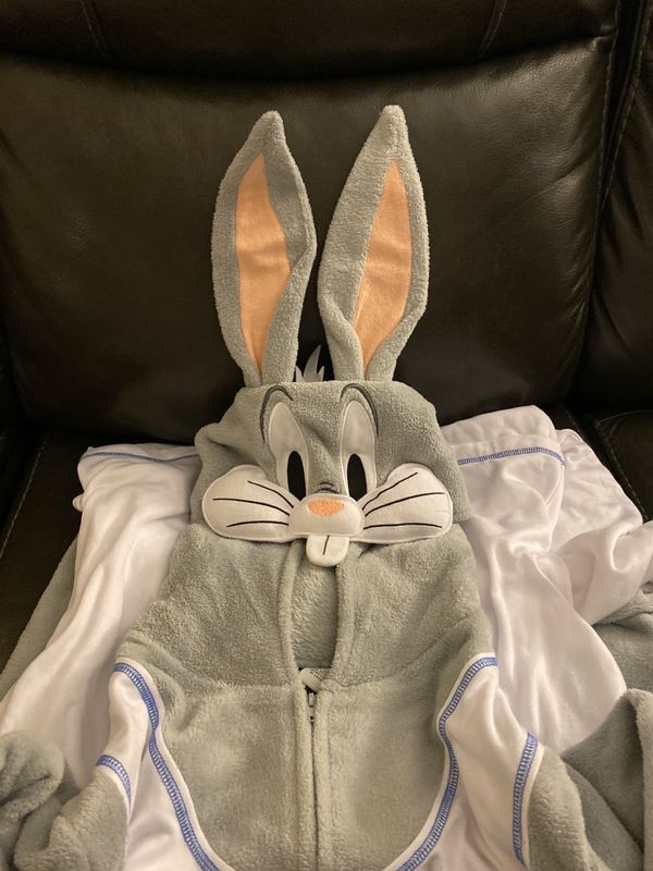 Bugs Bunny Space Jam Halloween Costume - Halloween Space Jam Bugs Bunny Onesie Costume Men’s Large for Sale in