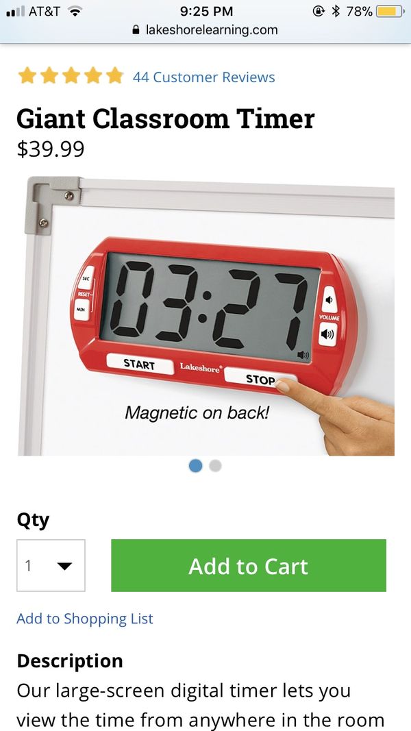 Lakeshore Giant Classroom Timer For Sale In Los Angeles Ca Offerup