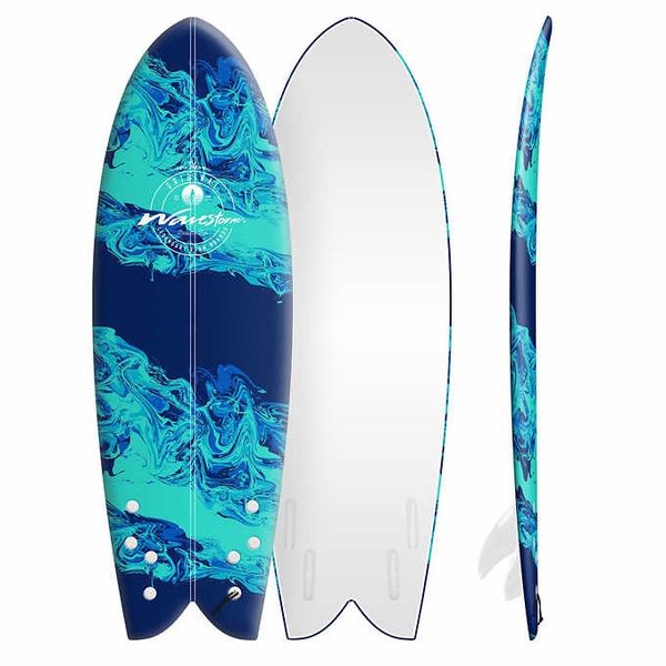 BRAND NEW Wavestorm 5’8” fish surfboard retro quad tail softtop soft top foam board longboard