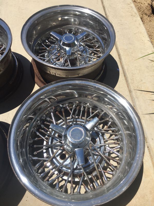 14x7 True Spokes Unilug w/Spinners Wire Wheels Tru Spoke True Spoke for