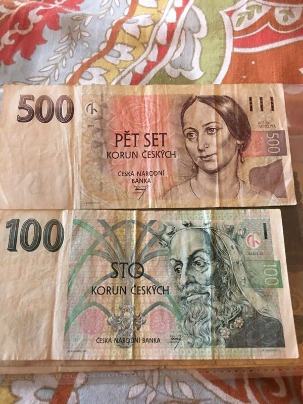 500 Pet Set Korun Ceskych 500, Sto Korun 100 for Sale in