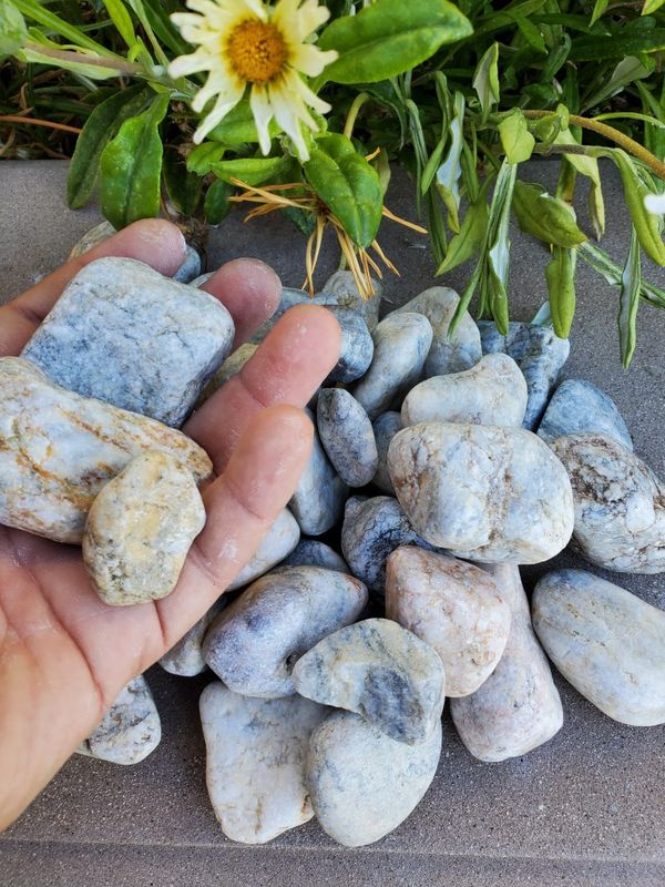 50lb bags of ivory white pebbles .landscaping decor rocks pebbles