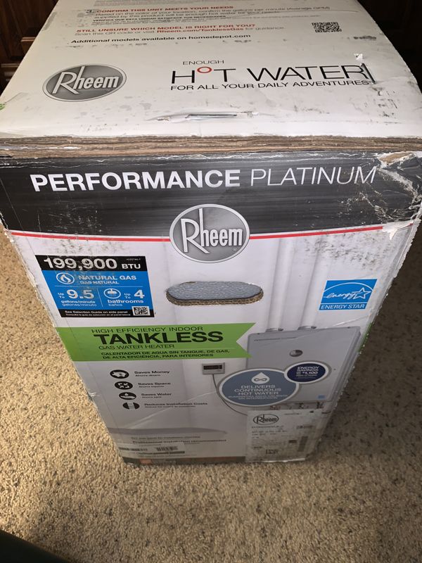 Rheem Performance Platinum High Efficiency 9.5 GPM Natural Gas Tankless ...