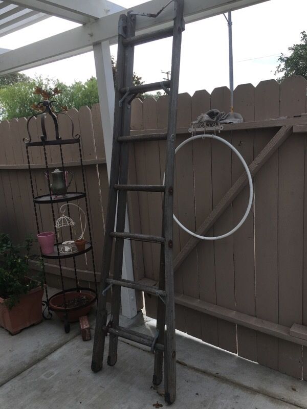 Antique wooden extension ladder for Sale in Costa Mesa, CA OfferUp