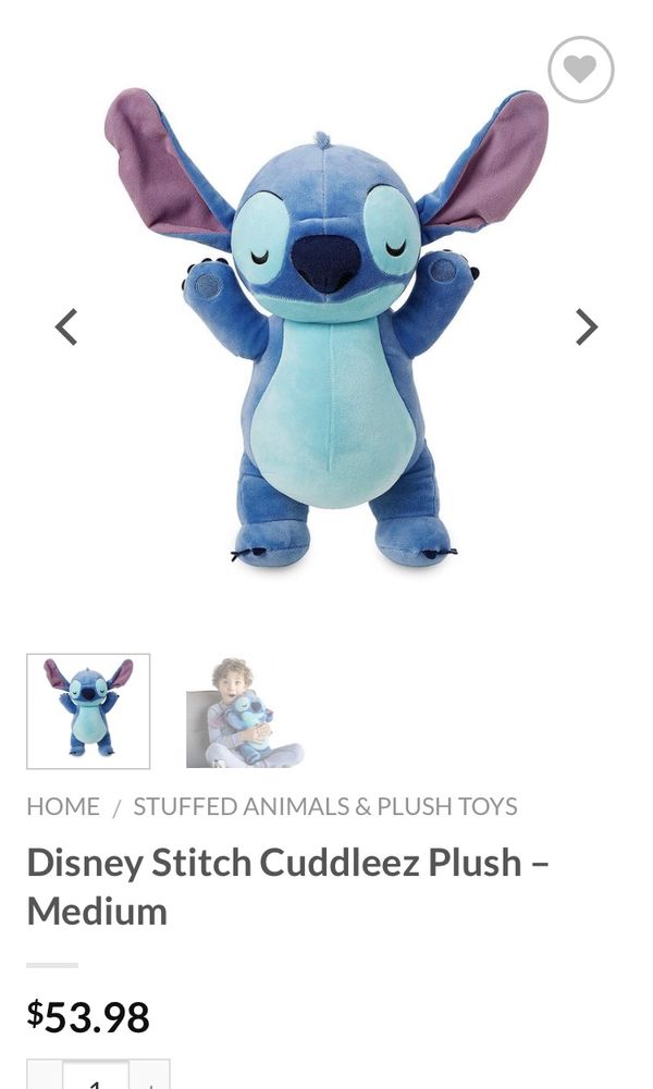 cuddleez disney stitch plush