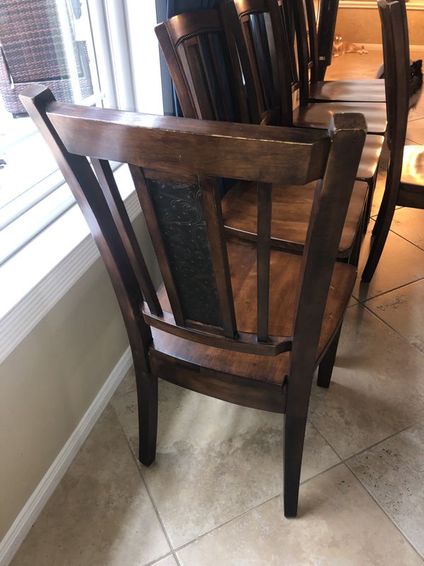 6 Ashley Furniture Table Chairs w/ Unfinished Kitchen Table for Sale