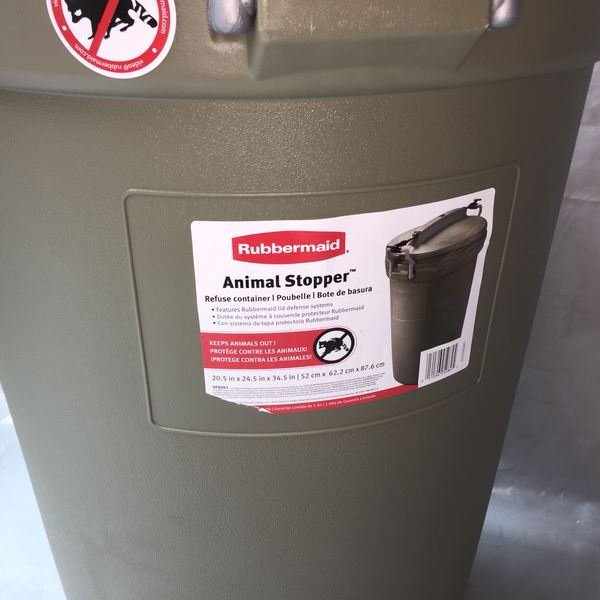 Rubbermaid animal stopper garbage can for Sale in Huntley, IL OfferUp