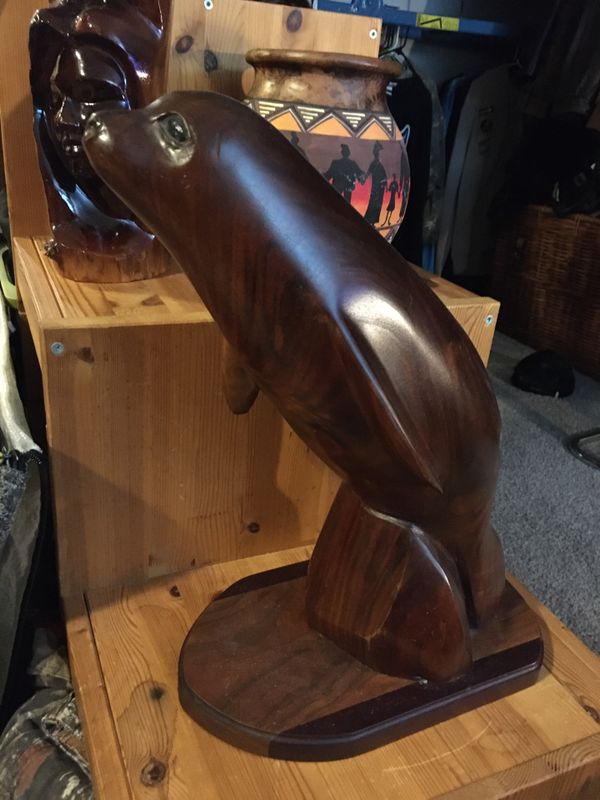 Museum Quality wood carving seal statue from Seal Rock wood works for