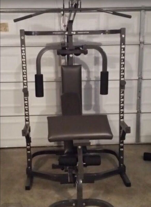 Parabody bodysmith squat rack,hi and low pulley cable,weight bench with