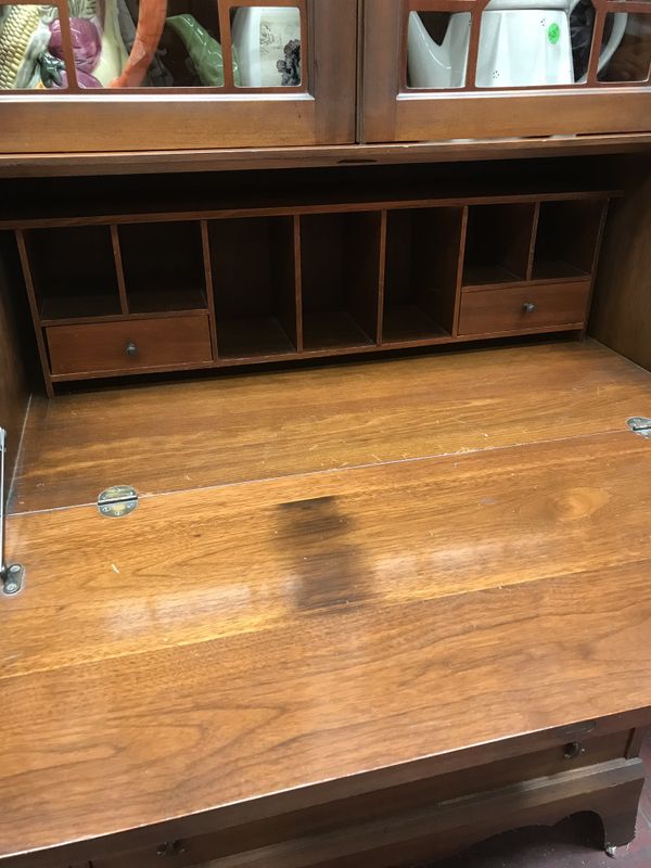 Antique Secretary Slant Front Drop Down Desk with hutch bookshelf for Sale in Long Beach, CA