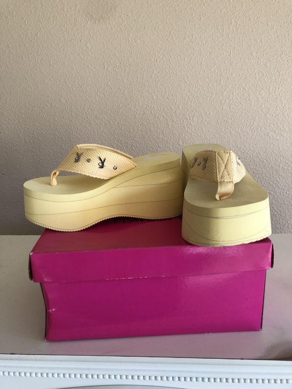 playboy platform flip flops