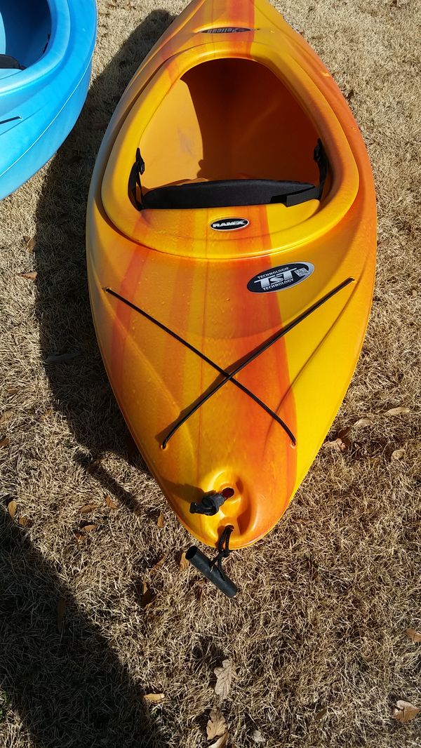 Used Pelican Vortex 80x Kayaks, 1 orange, 1 blue, Single Person for