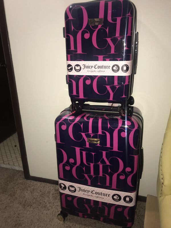 Never used 2 piece juicy couture luggage with full 360 swiveling for