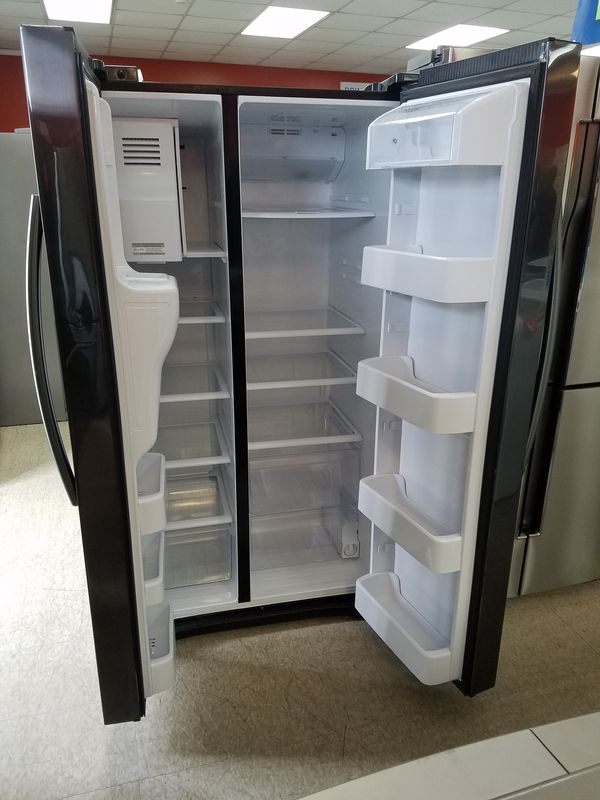 samsung side by side black stainless steel refrigerator