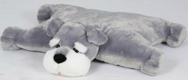 KELLYTOY Pillow Chums Gray Schnauzer Large Kid Plush Toy Pet Bed KELLYTOY Pillow Chums Gray Schnauzer Large Kid Plush Toy Pet Bed