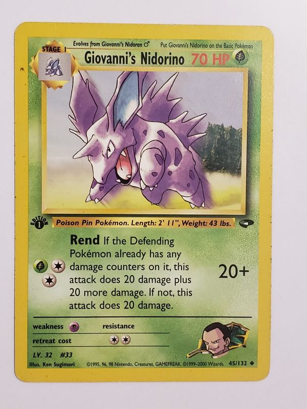2000 1st Edition Giovanni s Nidorino Gym Challenge Pokemon Card For 
