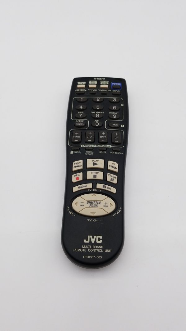 JVC VCR Remote LP20337003 Works with JVC VCR HRVP656U for Sale in