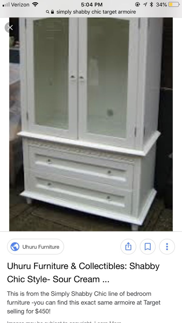 Simply Shabby Chic Armoire For Sale In Dallas Or Offerup