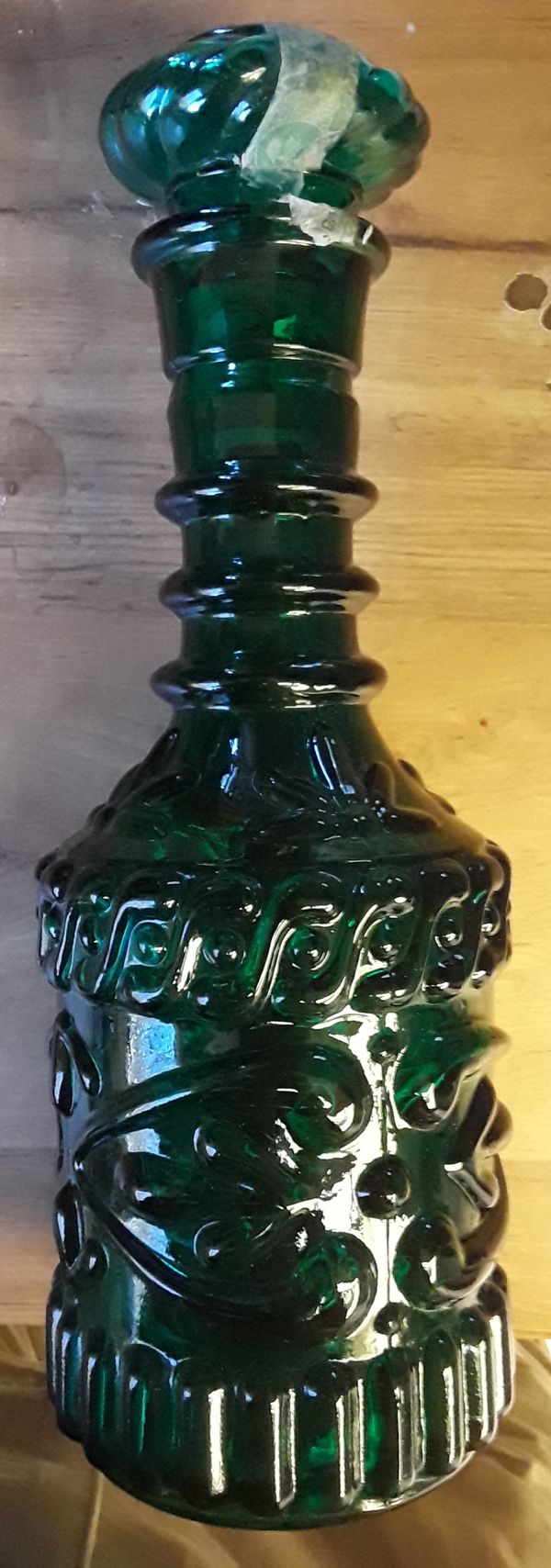 Vintage (1968) Jim Beam Emerald Green Slag Glass Decanter (KY DRB 230