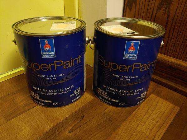 NEW 2 Gallons Sherwin Williams Super Paint Interior Flat Latex Paint ...