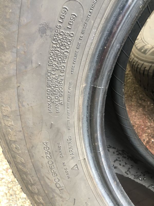 Set of 4 Michelin LTX A/T2 Load Range E LT265/70R18 Tires for Sale in