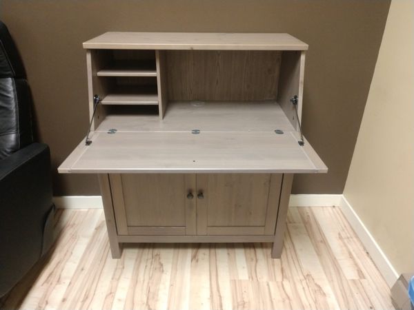 Ikea Hemnes Secretary Computer Desk Hutch Gray For Sale In Tigard