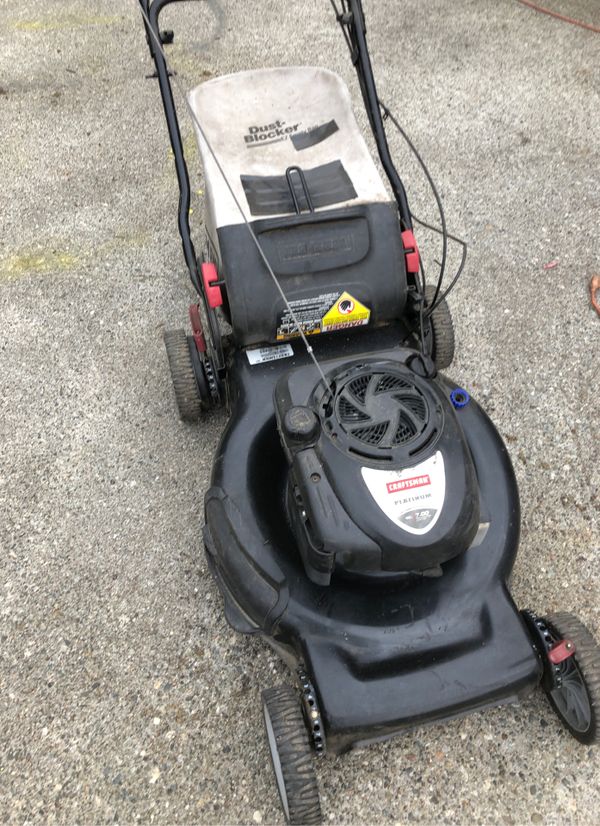 Craftsman platinum 7 hp self-propelled mower with bagger for Sale in ...