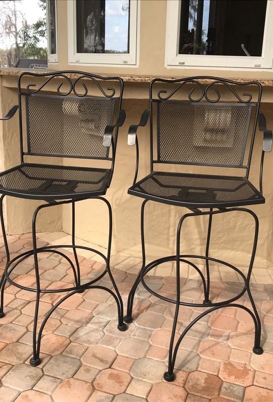 Hampton Bay Nantucket Metal Outdoor Patio Bar Stools for Sale in