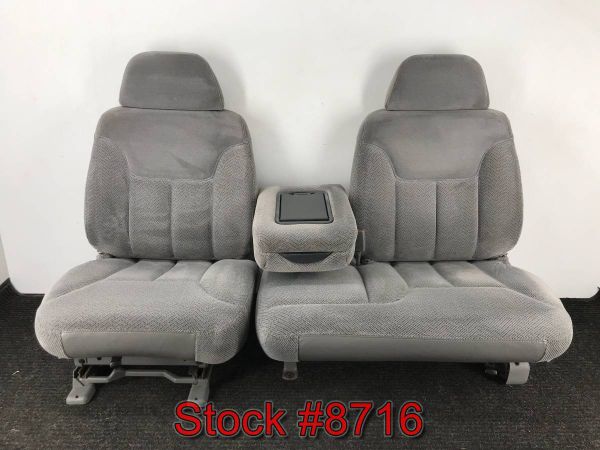 1995 - 1999 Chevy Truck Tahoe GMC Yukon Front Gray Cloth 60/40 Bench