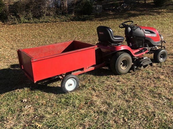 Craftsman Yt 4000 42” Riding Lawn Mower And Dump Trailer For Sale In 