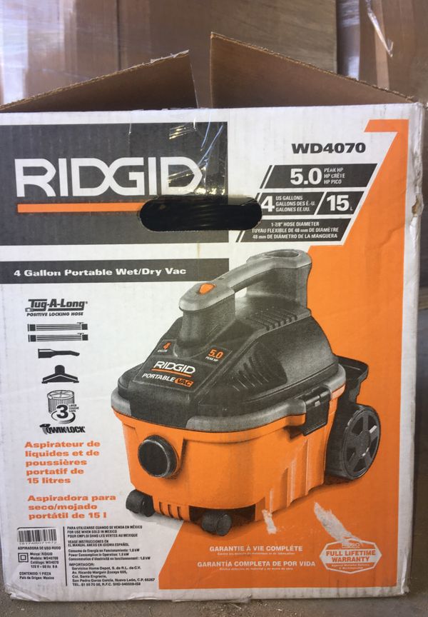 ridgid professional shop vac 4 gallon