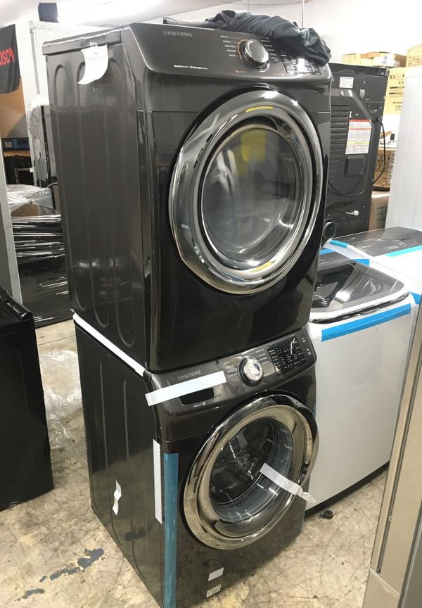 Samsung black stainless steel front load washer & dryer set + NEW for Sale in Chula Vista, CA