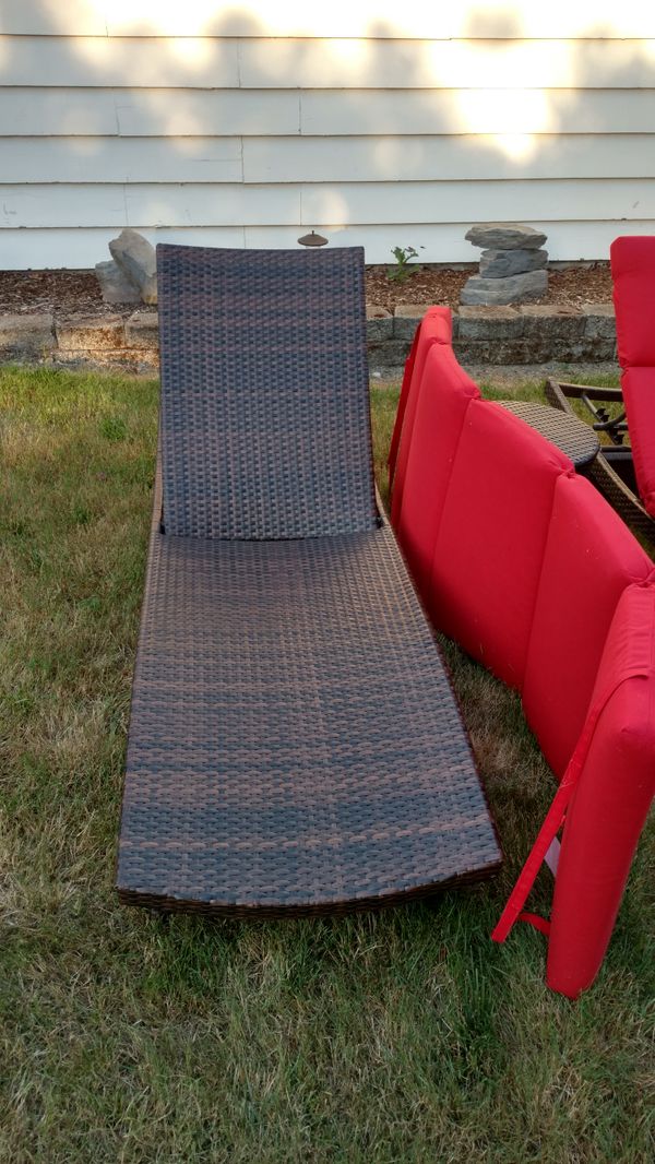 ANDERSEN & STOKKE Resin all weather wicker 3 piece chaise lounge set ...