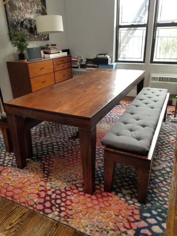 West Elm Grand Carroll Dining Table Benches For Sale In Hoboken