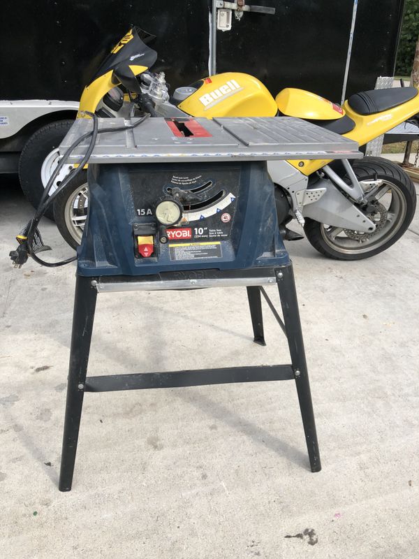 Table Saw Quick Stand Ryobi Heavy Duty Folding Workspace Easy 10 in
