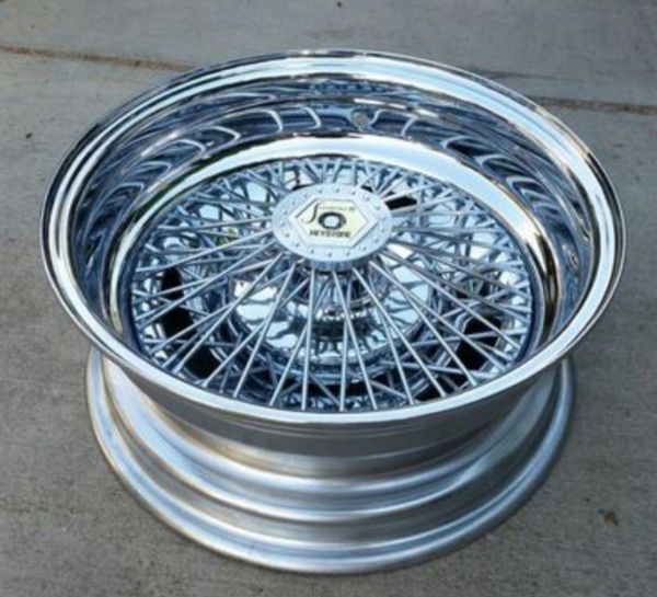 New 15x6 reversed keystone basket wire wheels for Sale in Ontario, CA ...