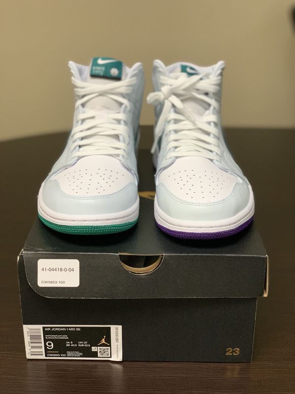 Luka Doncic x Air Jordan 1 Mid SE Pregame Pack Mindfulness CW5853-100 White/Green/Purple Sneakers