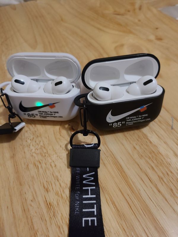 New airpod aipods pro gen 3 nike off-white style case cover w/ lanyard