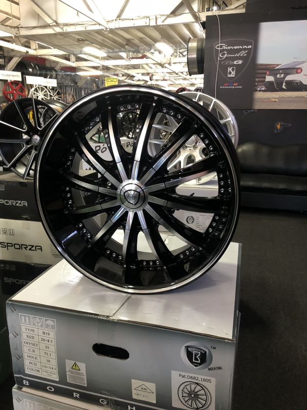 20 Inch Borghini B19 Black And Machine Rims Whees Tires
