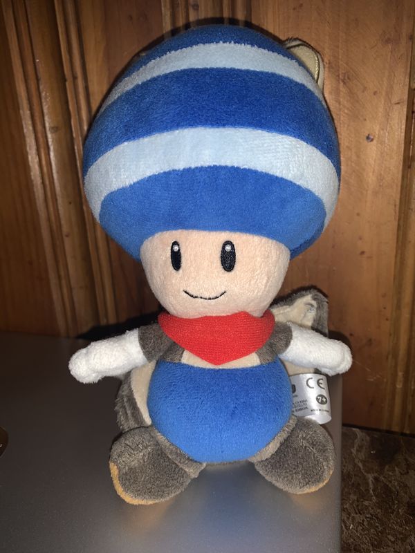 Super Mario ~ Flying Squirrel Toad, Blue ~ 8" Plush ...