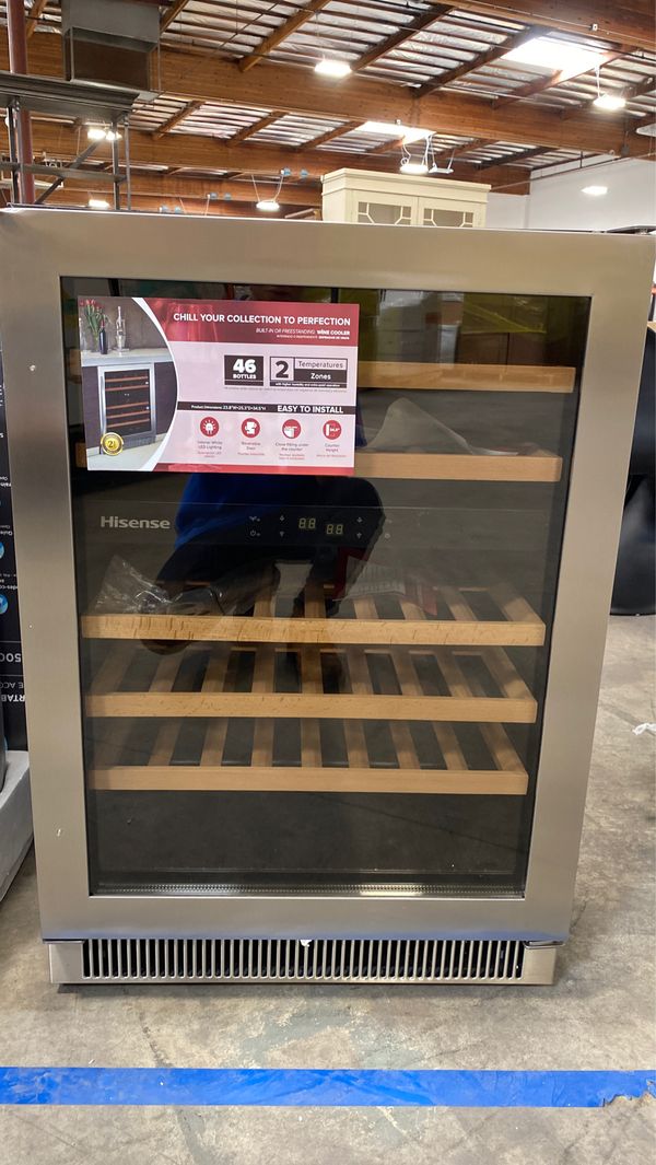 NEW Hisense/ Dual Temp Zone 46 Bottle Wine Cooler for Sale in Temecula