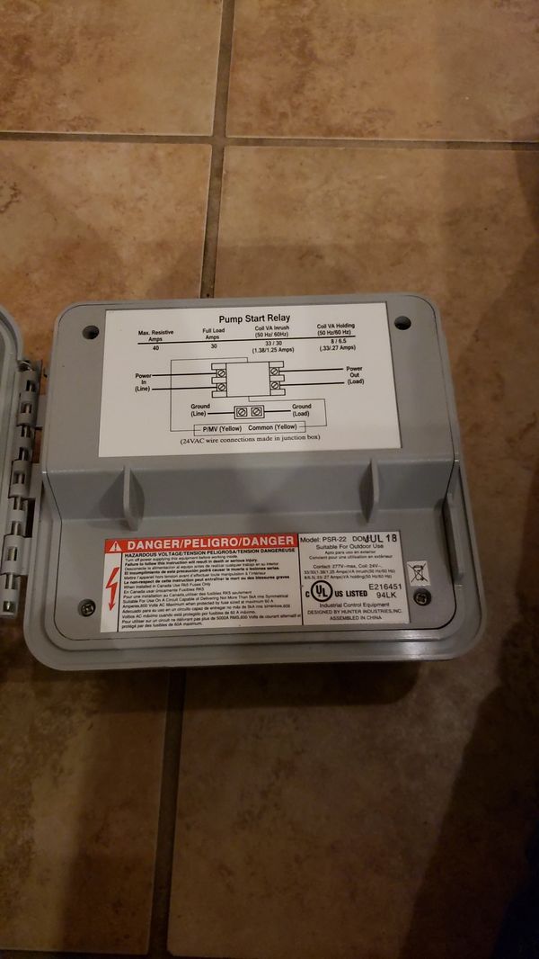 Hunter pump start relay PSR-22 for Sale in Katy, TX - OfferUp