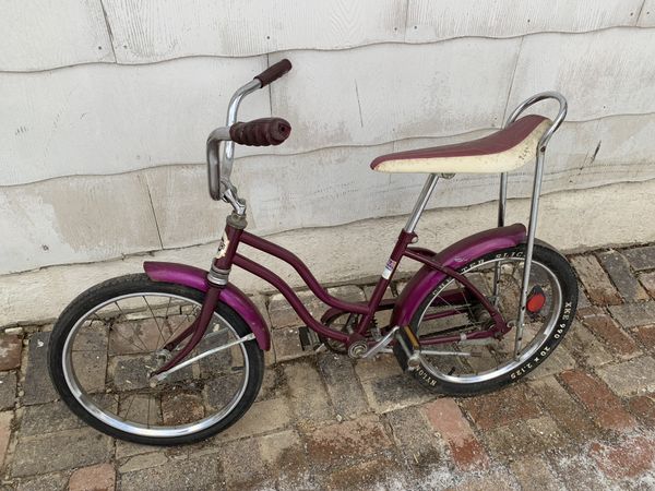 Vintage Huffy Muscle Bike Purple Banana Seat Chester Slick