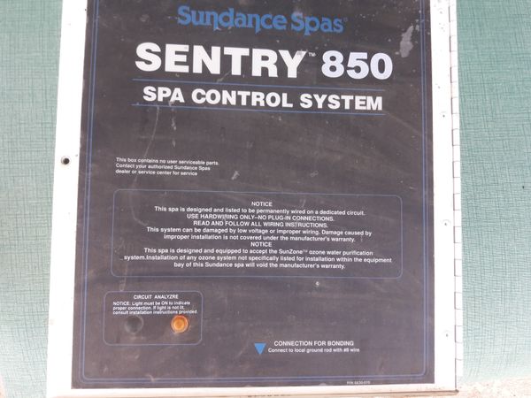 Circuit Main Board, Sundance Spa, System SENTRY 850, removed from a