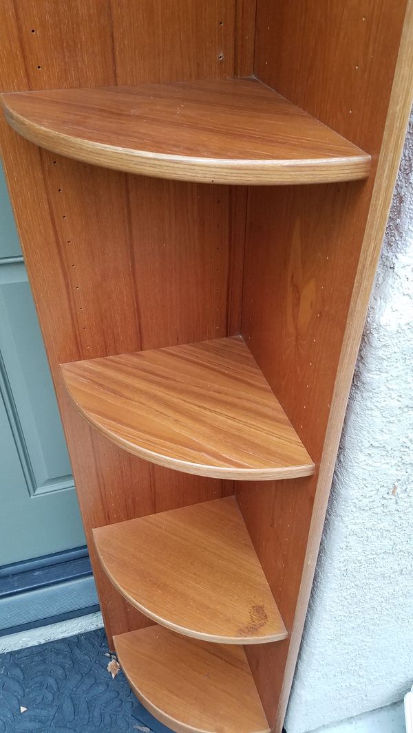 Solid Corner Shelf Oak Finish 7ft Tall for Sale in Murrieta, CA OfferUp