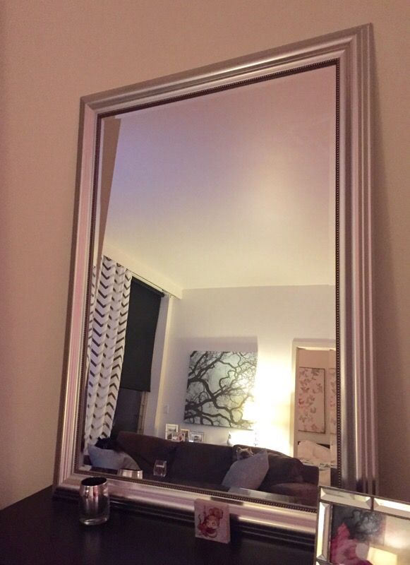 IKEA LEVANGER Mirror with Silver Frame for Sale in Bellevue, WA - OfferUp