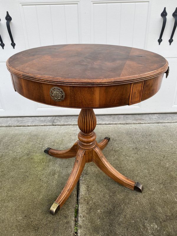 Antique Drum Table with double drawers for Sale in Olympia, WA OfferUp